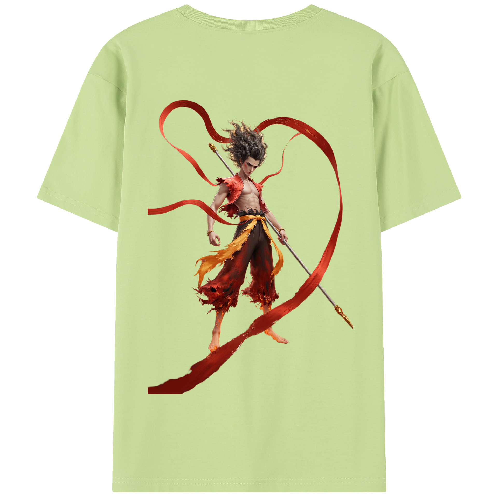 （画像用） Ne Zha 2 ナタ 魔童の大暴れ 綿100％半袖Tシャツ（背面プリント）